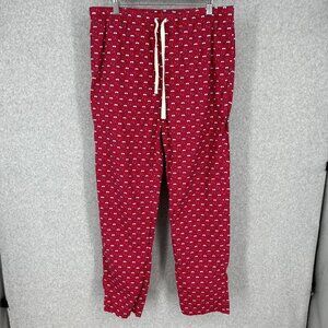 Vineyard Vines Men's Lounge Pajama Pants Size M Red Ski Goggle Winter Novelty